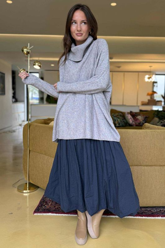 Paloma Pouf Layering Dress Navy